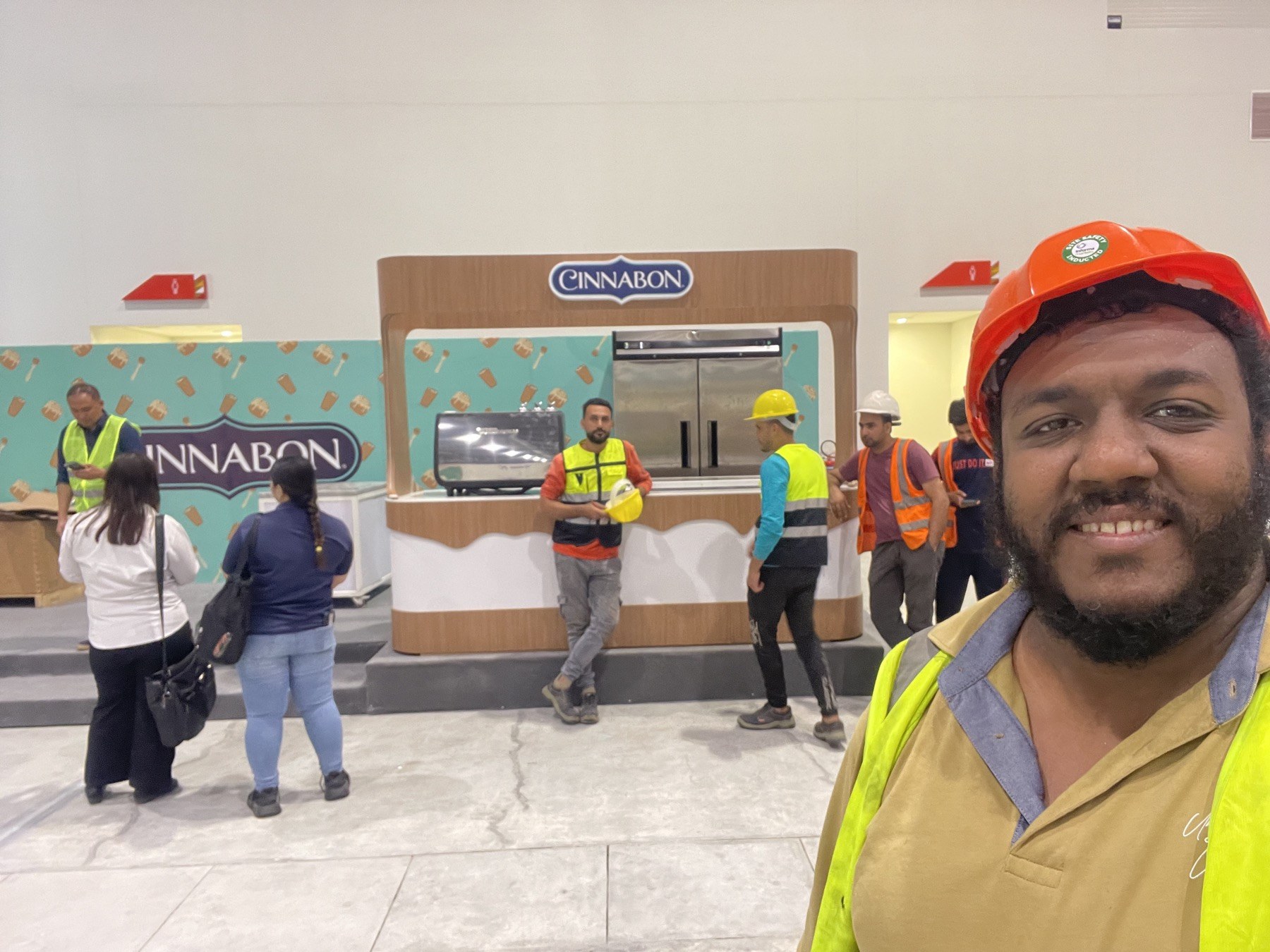 On site during the Cinnabon works