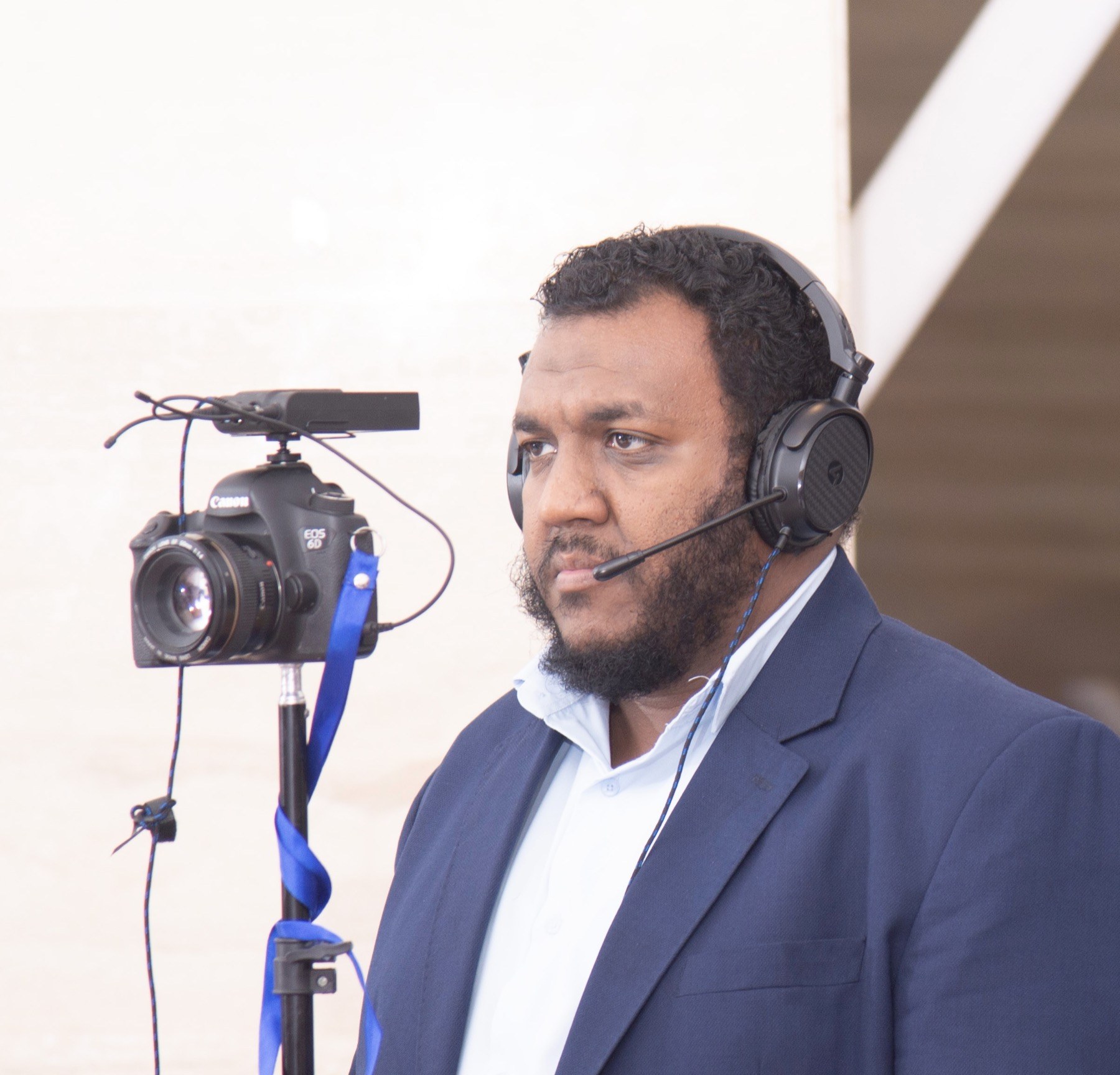 Behind the camera at an event